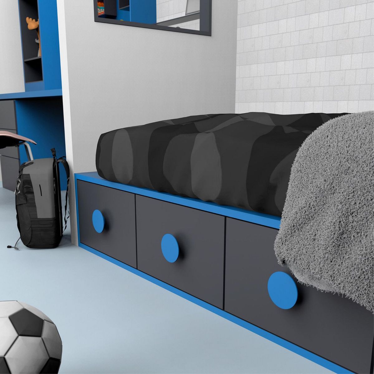 FIXSER - Jalador de Perilla Plástico ABS Azul PPL14 100 mm