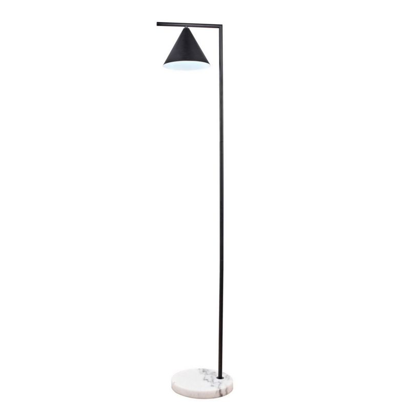 JUST HOME COLLECTION - Lámpara de Pie Cono 1L E27 Negro