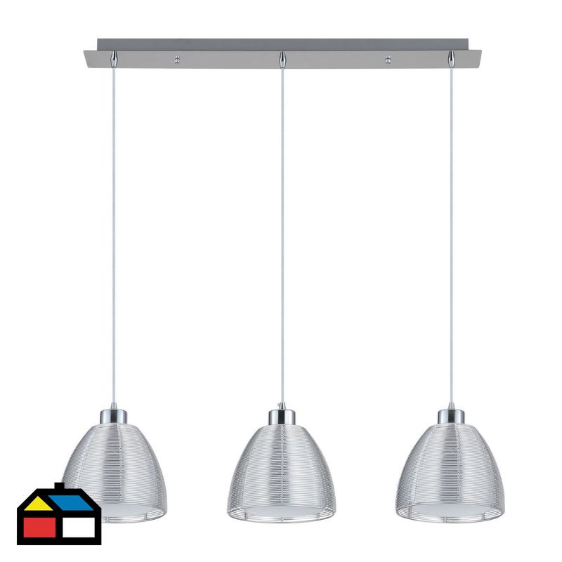 JUST HOME COLLECTION - Lámpara Colgante Sica Transparente 3L E27