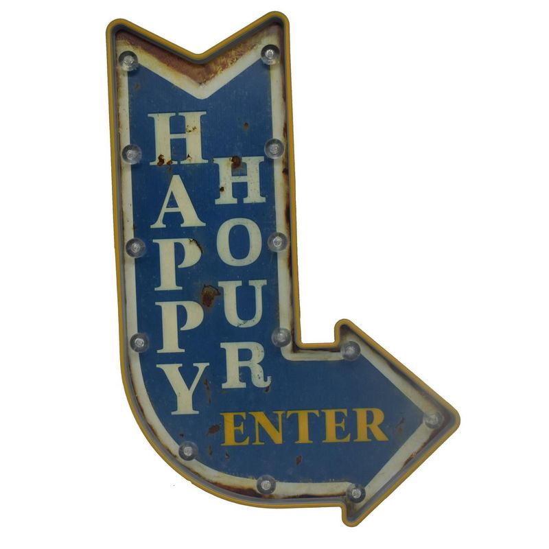 JUST HOME COLLECTION - Letrero LED Flecha Happy Hour