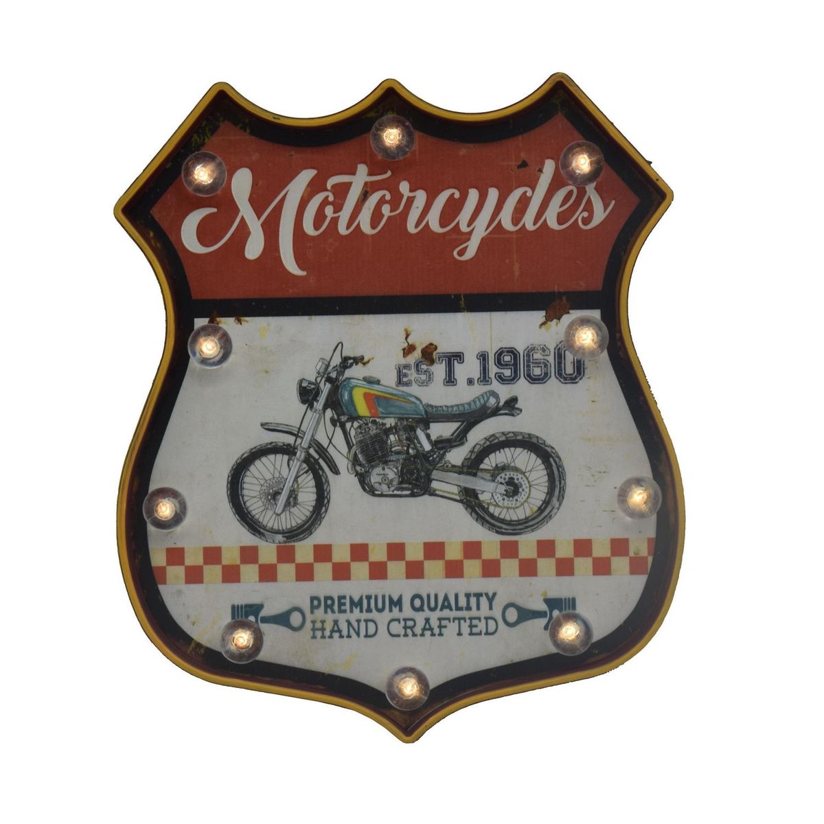 JUST HOME COLLECTION - Letrero LED Moto Blanco/Rojo