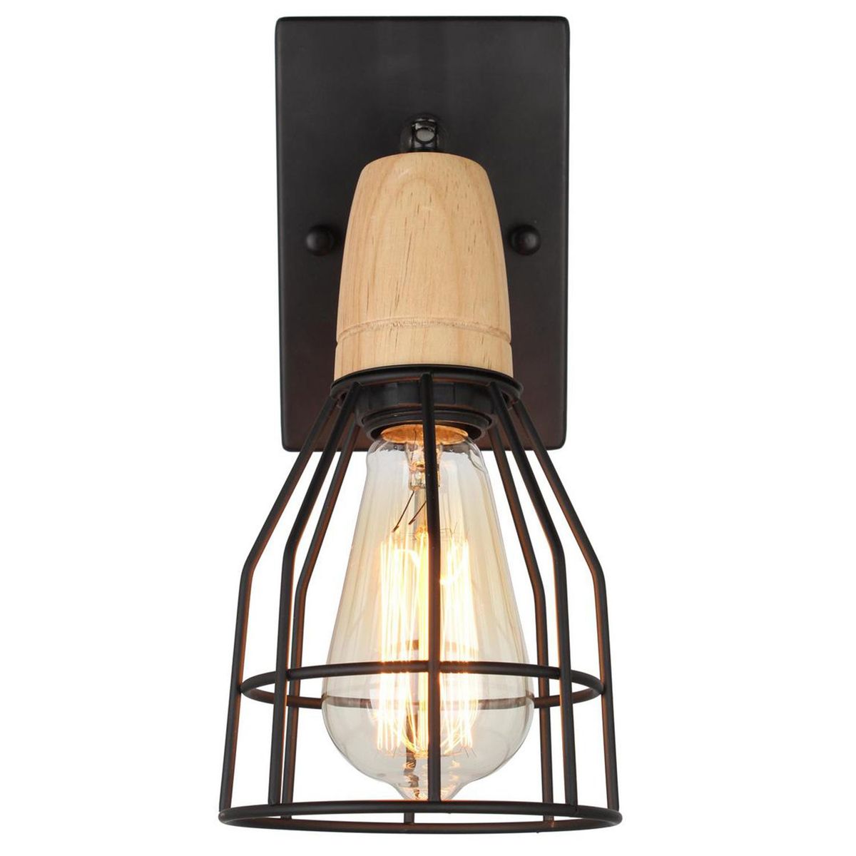 JUST HOME COLLECTION - Aplique Rejilla Negro Mate 1L E27