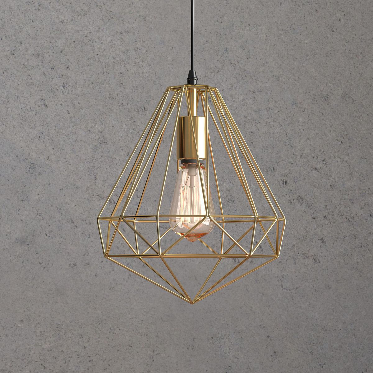 JUST HOME COLLECTION - Lámpara Colgante Geométrica Champagne E27