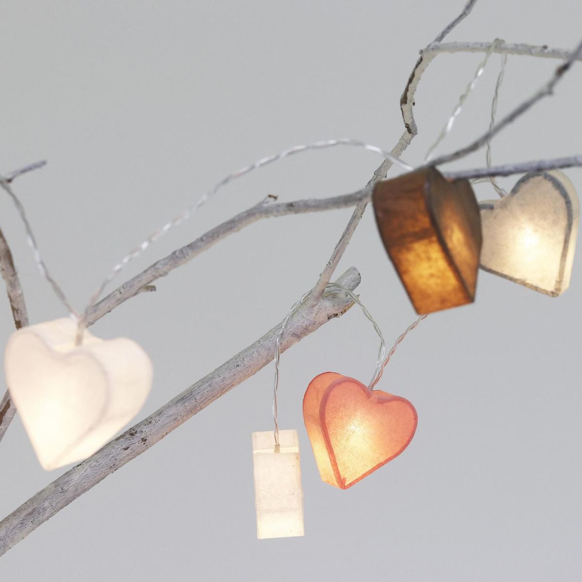 JUST HOME COLLECTION - Guirnalda Corazones con Batería 10 Luces IP20