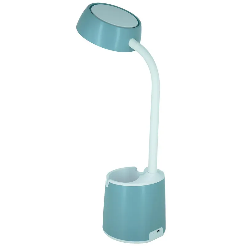 JUST HOME COLLECTION - Lámpara de Escritorio LED Mica USB Celeste