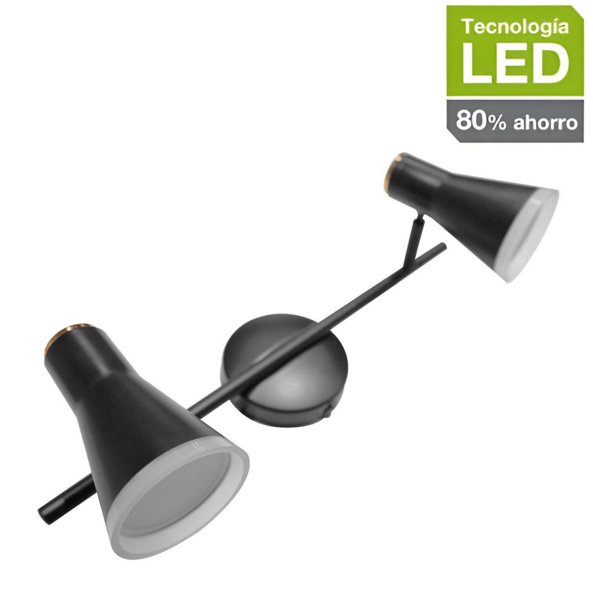 JUST HOME COLLECTION - Barra LED Pips 2 Luces Negro