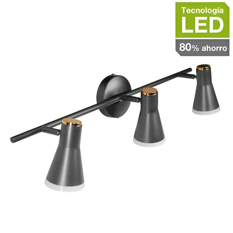 JUST HOME COLLECTION - Barra LED Pipa 3 Luces Negro