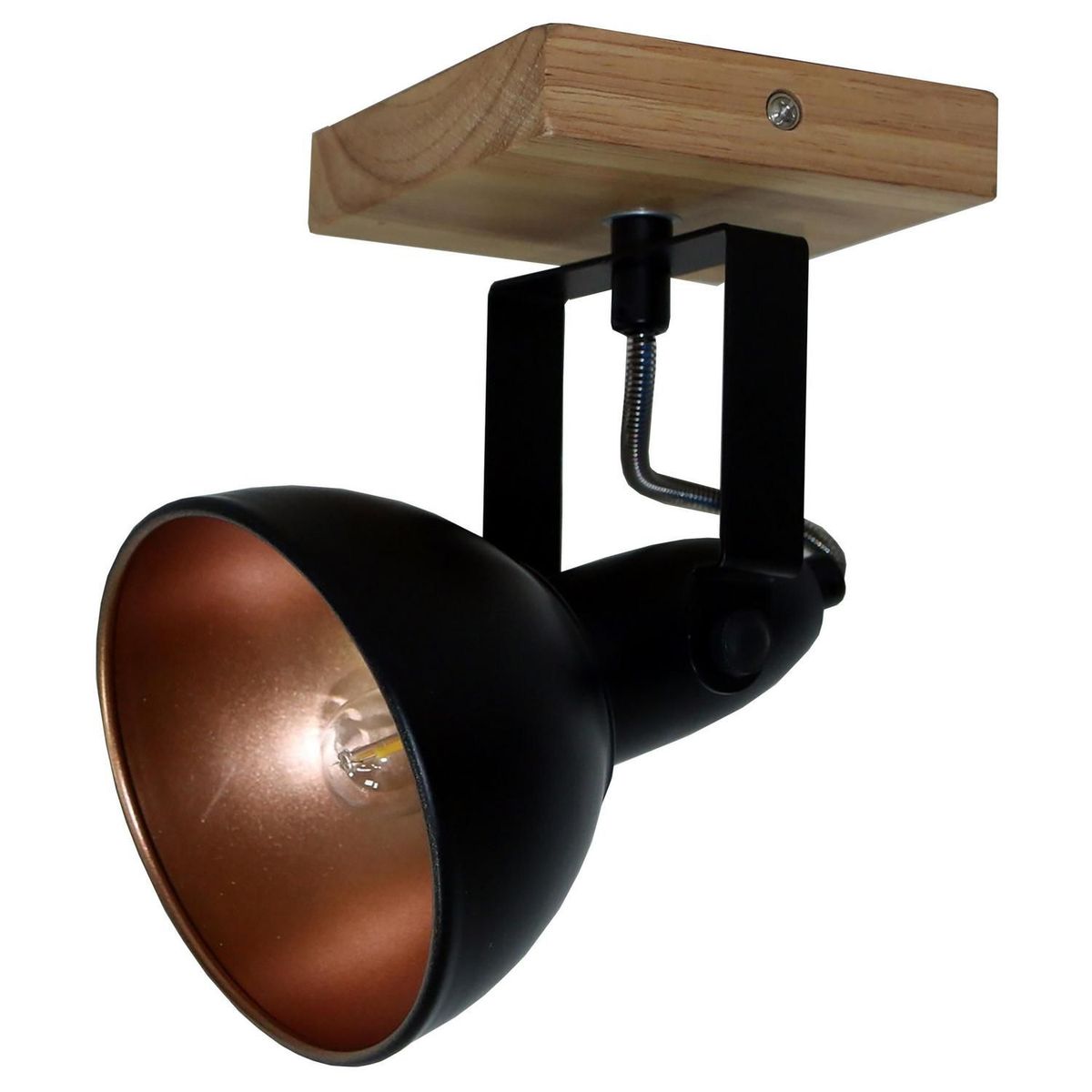 JUST HOME COLLECTION - Aplique de Madera Negro/Natural 1L E14