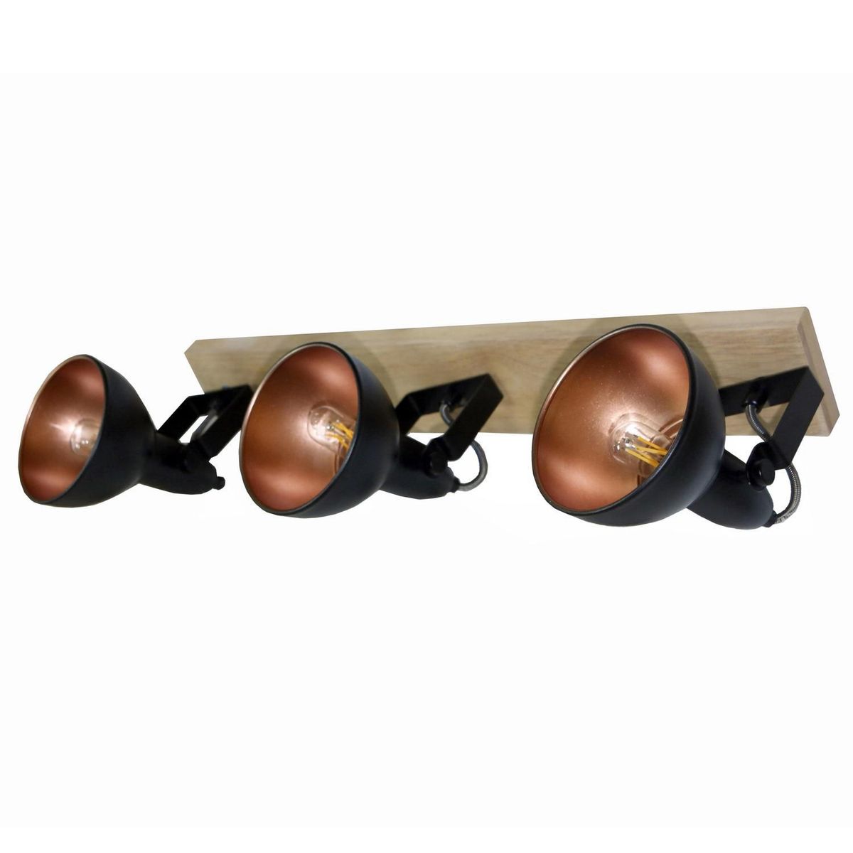 JUST HOME COLLECTION - Barra de Madera Negro/Natural 3L E14