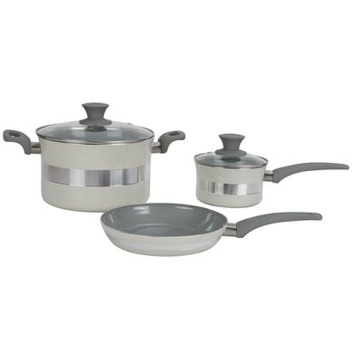 Juego de Ollas de Aluminio 5 Piezas Gris