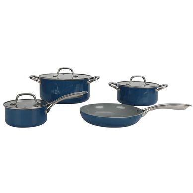 Juego de Ollas de Aluminio 7 Piezas Azul
