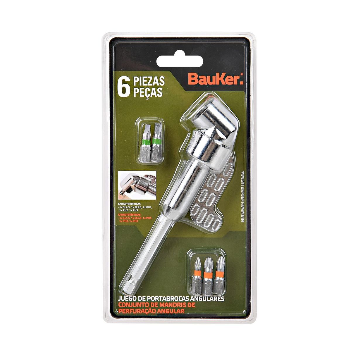 BAUKER - Ángulo De Atornillar Y Puntas