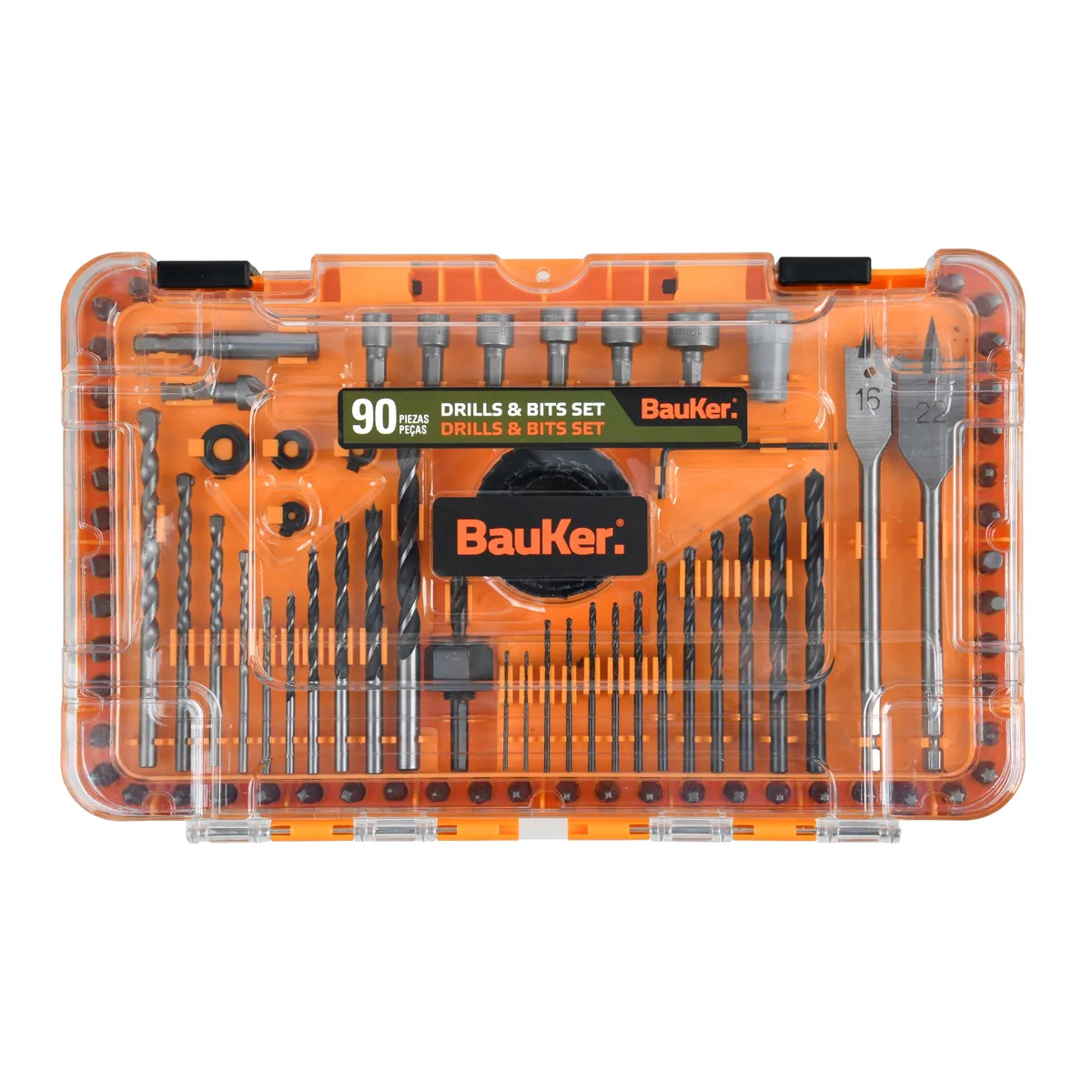 BAUKER - Set de Brocas y Dados 90 Piezas Bauker