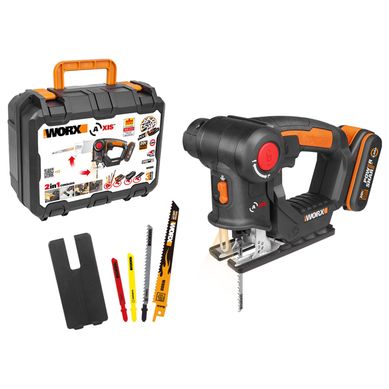 Sierra Caladora Inalmbrica 20V + Batera + Accesorios + Maletn Worx