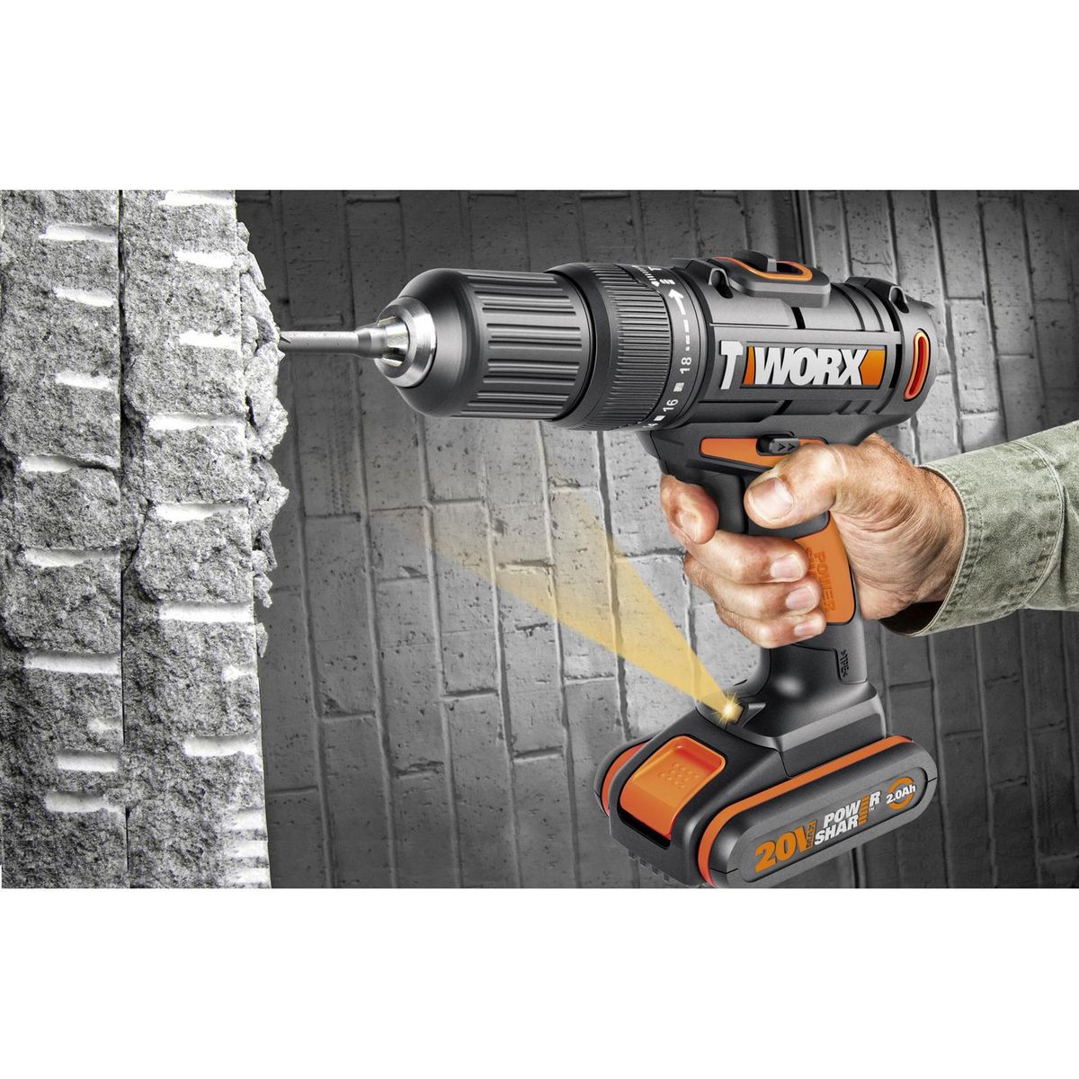 WORX - Taladro Percutor Inalámbrico Worx 13 mm 20V