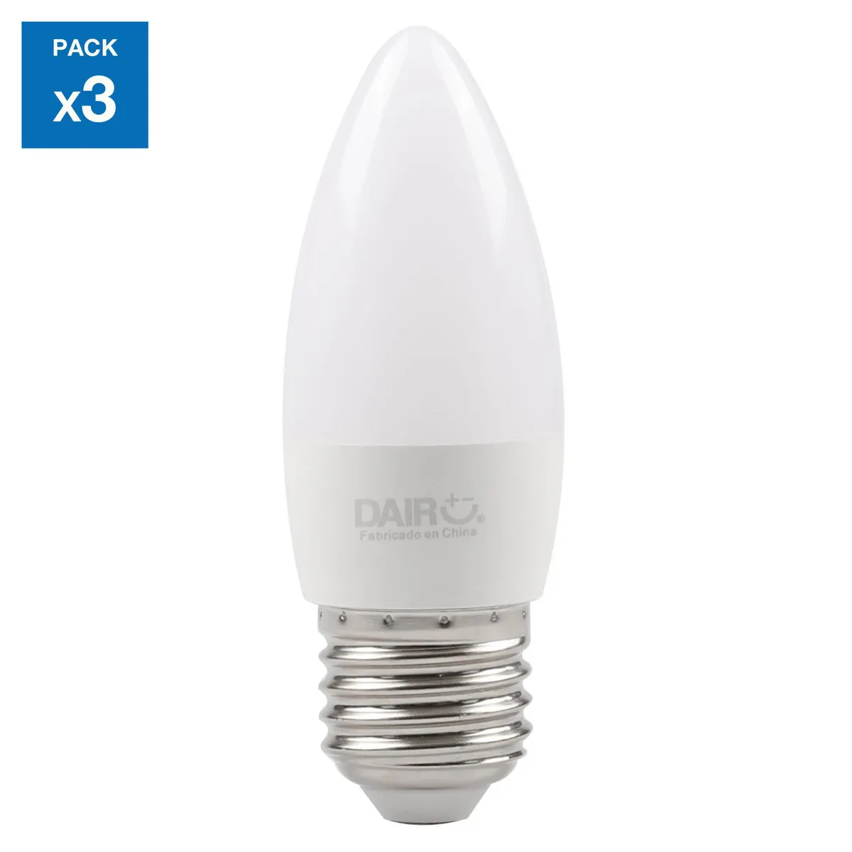 DAIRU - Pack x3 Focos LED Vela Luz Fría E27 3W