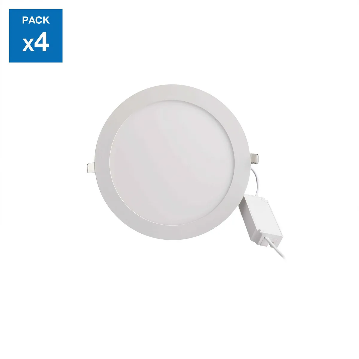 DAIRU - Pack 4 Panel LED Empotrado Circular Luz Fría 12W
