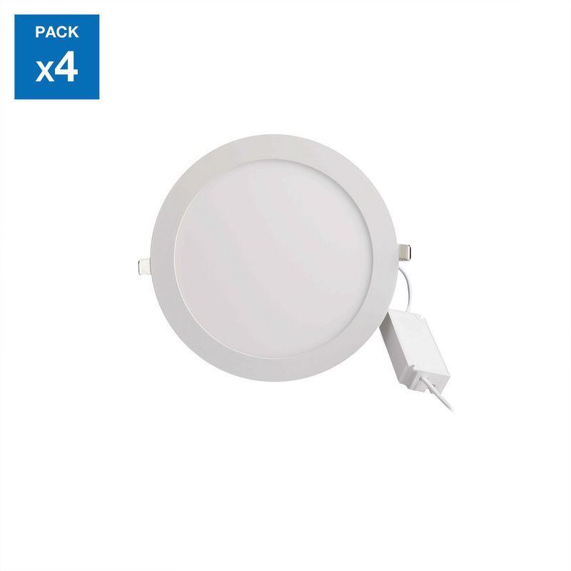 DAIRU - Pack 4 Panel LED Empotrado Circular Luz Cálida 6W