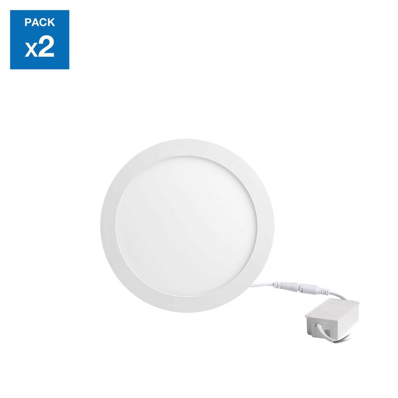 DAIRU - Pack 2 Panel LED Sobrepuesto Circular Luz Fría 12W