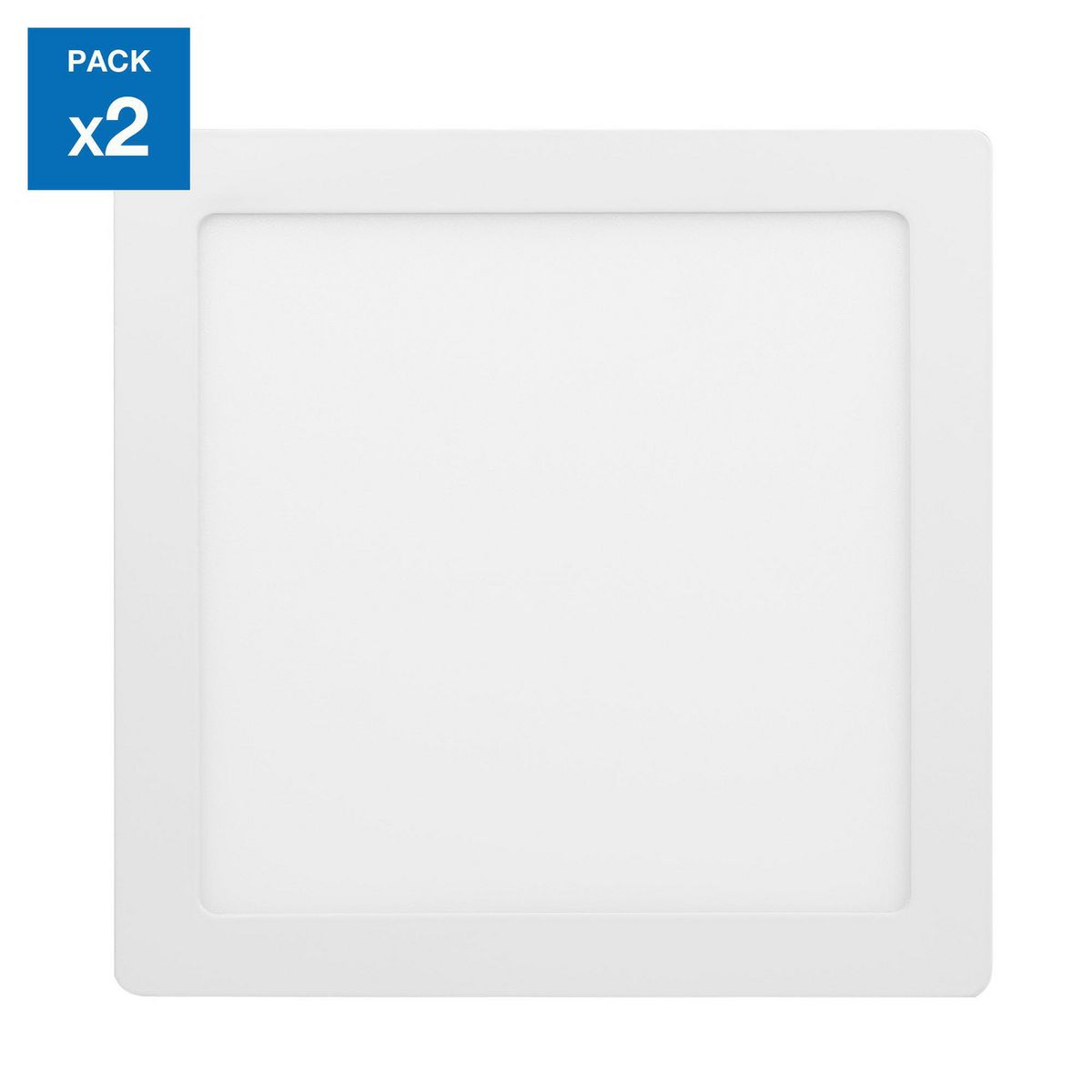 DAIRU - Pack 2 Panel LED Sobrepuesto Cuadrado Luz Fría 18W