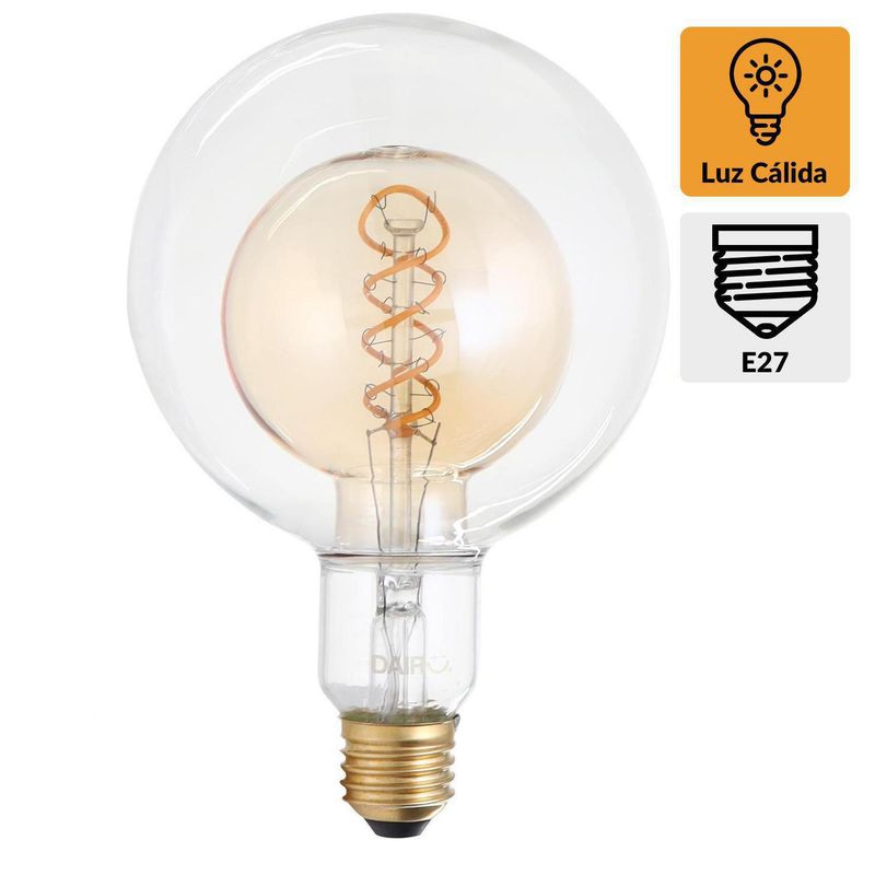 DAIRU - Foco LED Fila G125 E27 4W Ambar