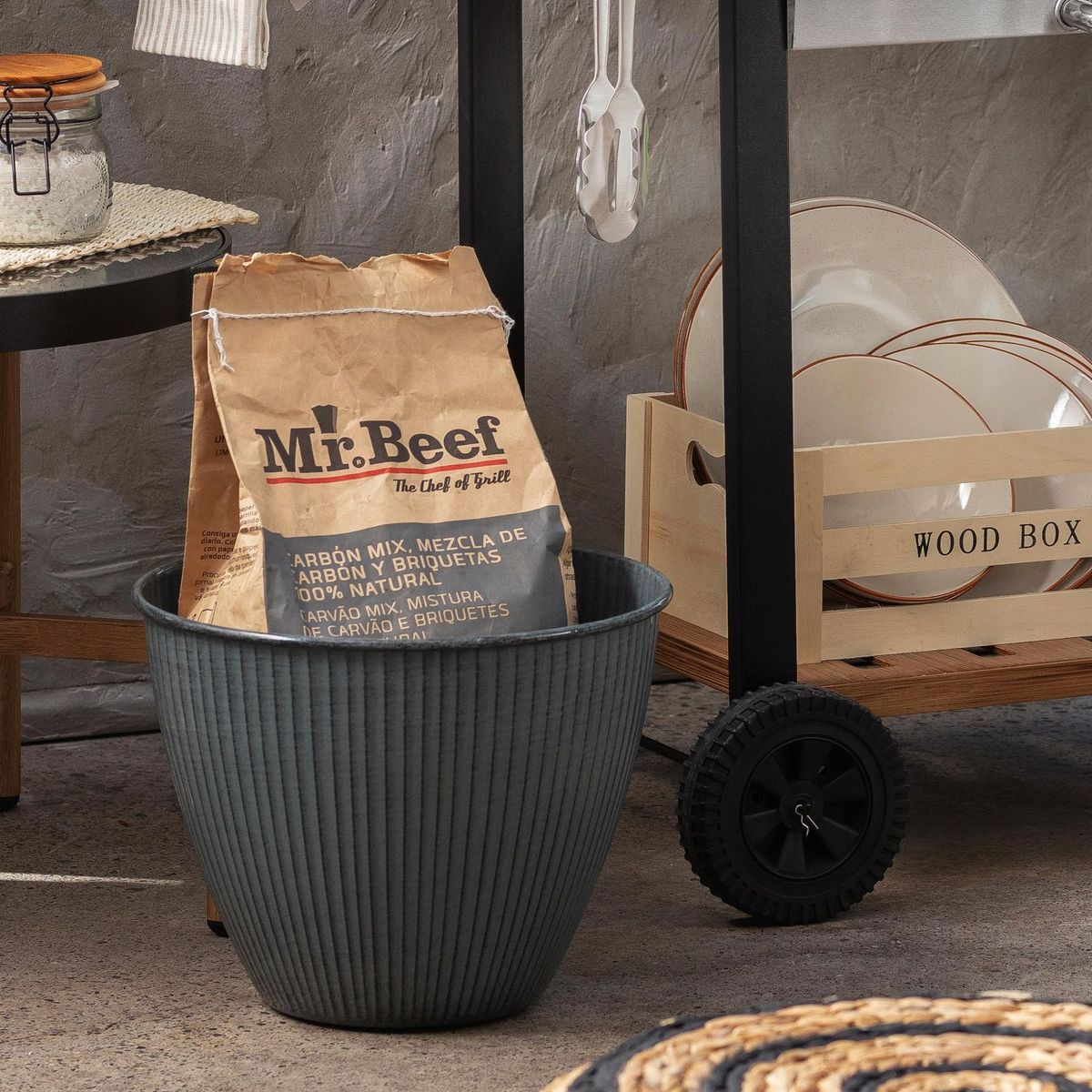 ROBERT ALLEN - Maceta Met Sheridan 30 Cm Gris