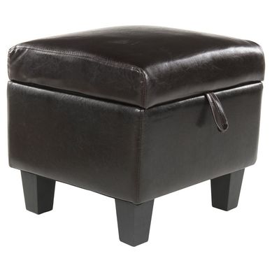 Puff Ottoman cuero chocolate