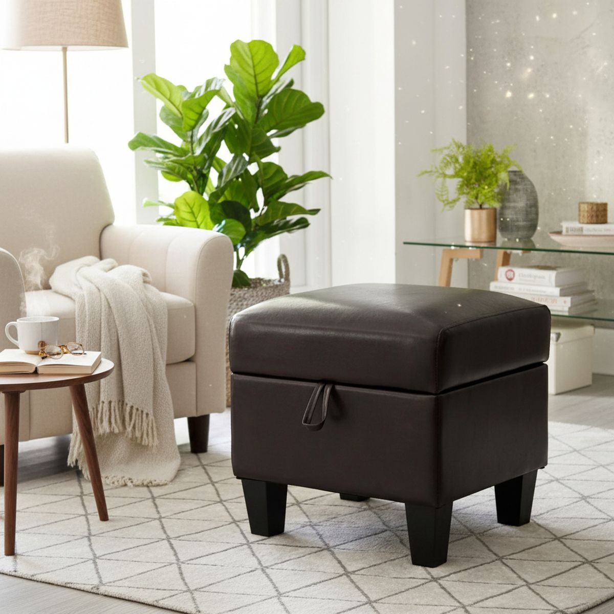 JUST HOME COLLECTION - Puff Ottoman con Almacenamiento