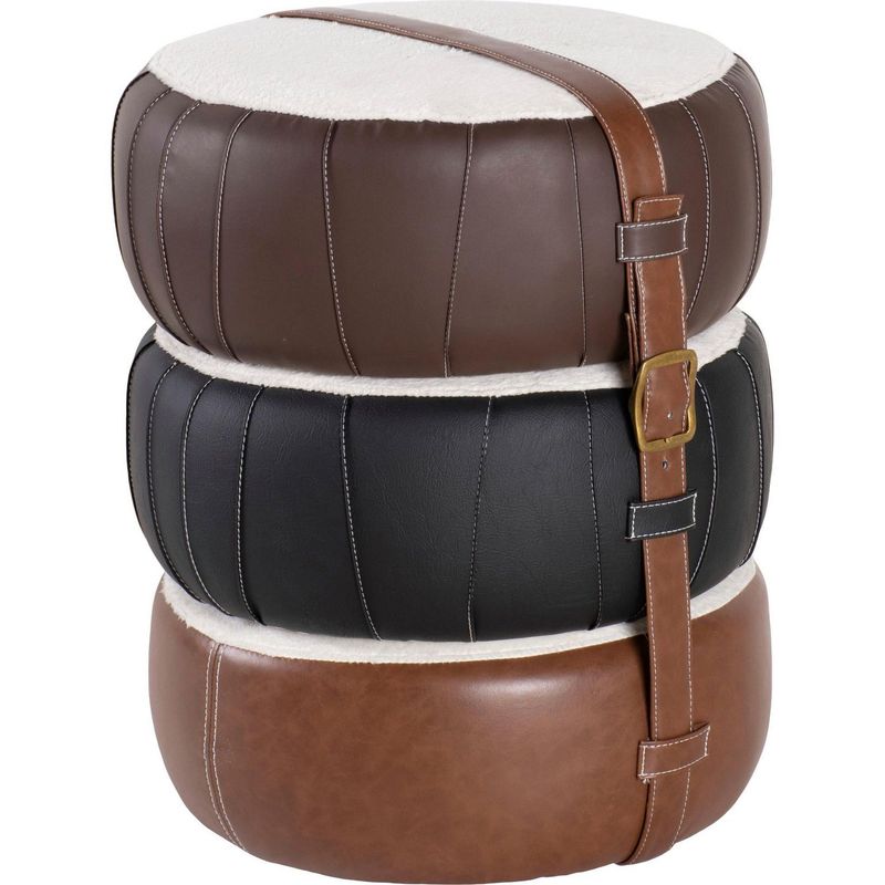JUST HOME COLLECTION - Puff Circular Sherpa 3 en 1