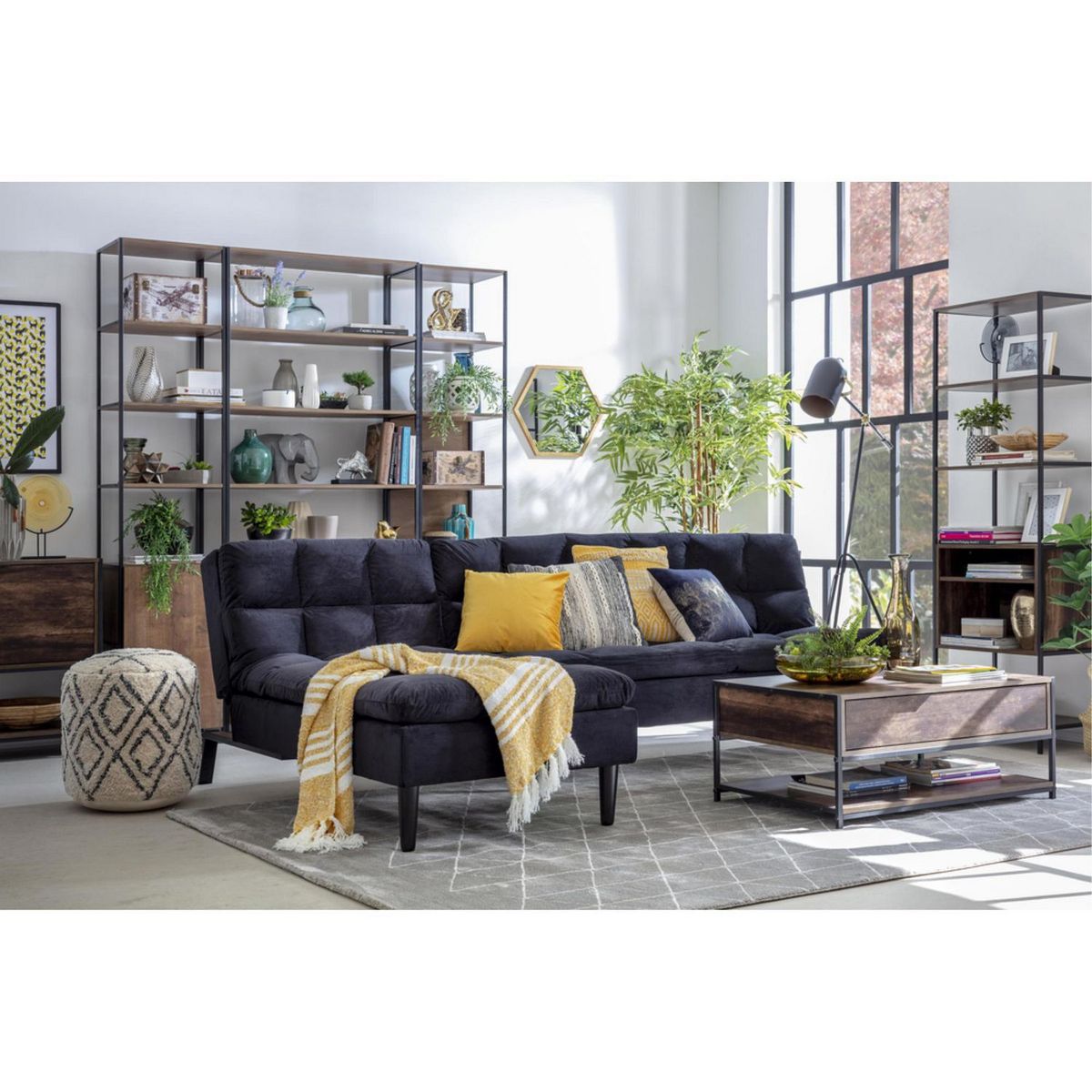 JUST HOME COLLECTION - Sofá Cama Seccional 3 Cuerpos Globe