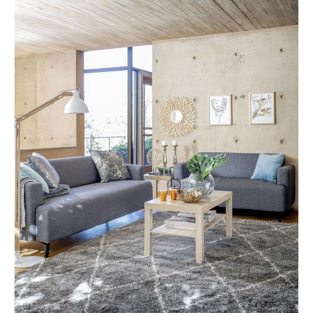 JUST HOME COLLECTION - Sofá 3 cuerpos Julieta Gris