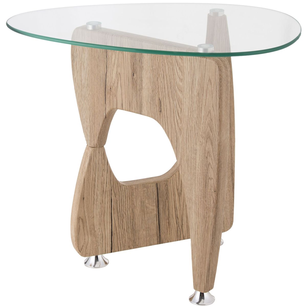 JUST HOME COLLECTION - Mesa Lateral Vidrio Disk 55x35x50cm