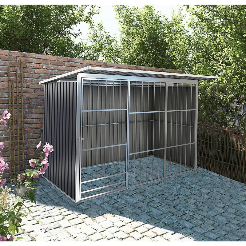 ERGO - Canil Exterior para Perros Extra Grandes Gris Ergo