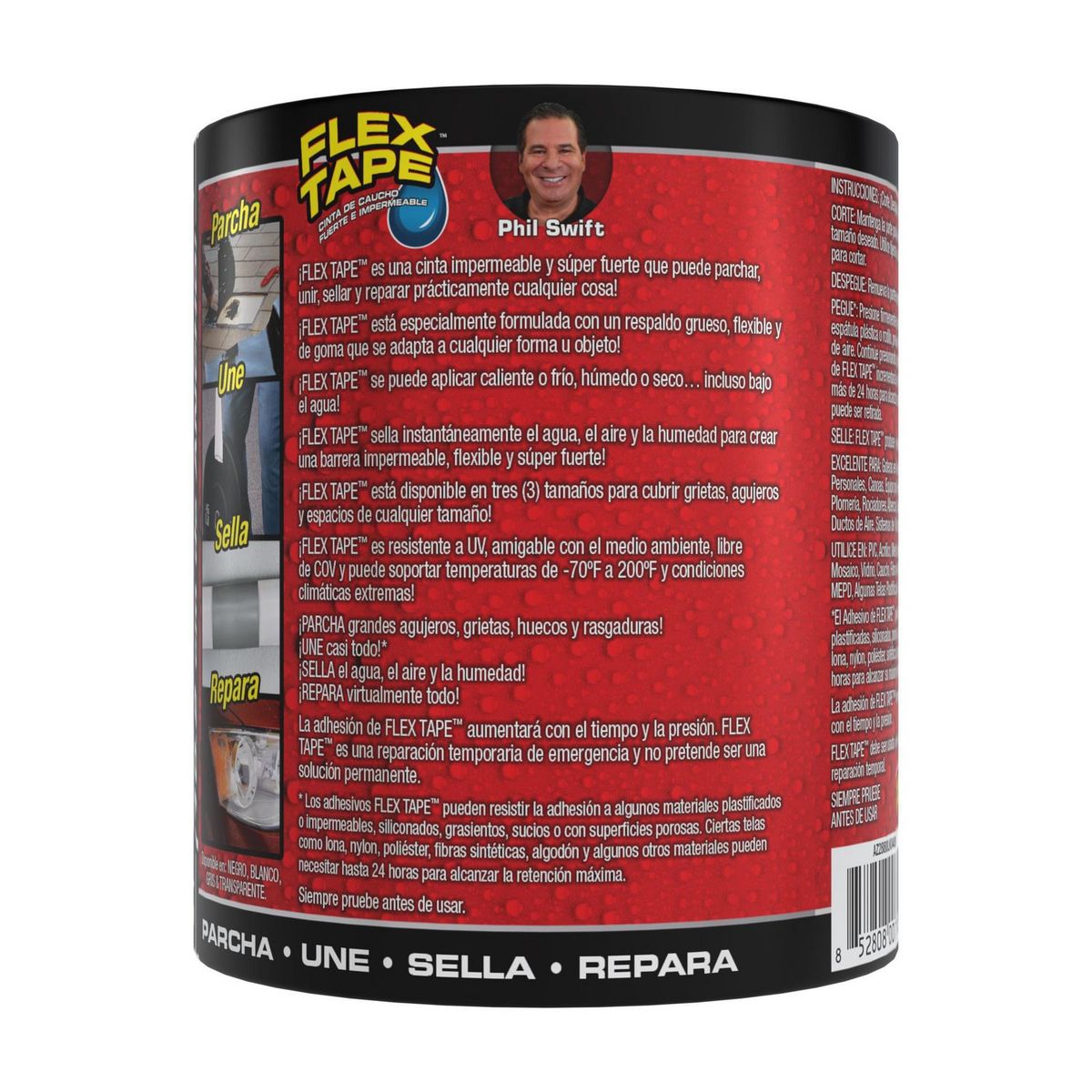 FLEX TAPE - Cinta Sellante Negra 10.2cm x 1.5m