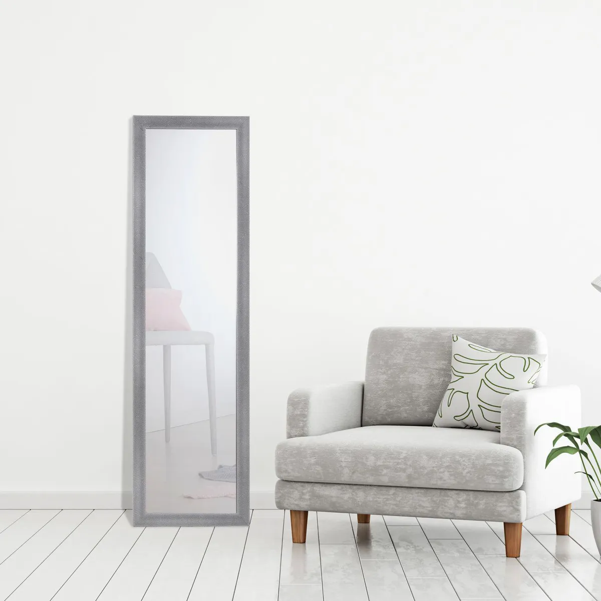 JUST HOME COLLECTION - Espejo para Colgar Onda Plata 30x120cm