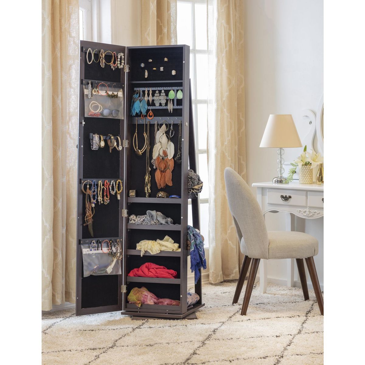 JUST HOME COLLECTION - Espejo Organizador Giratorio 38x160cm