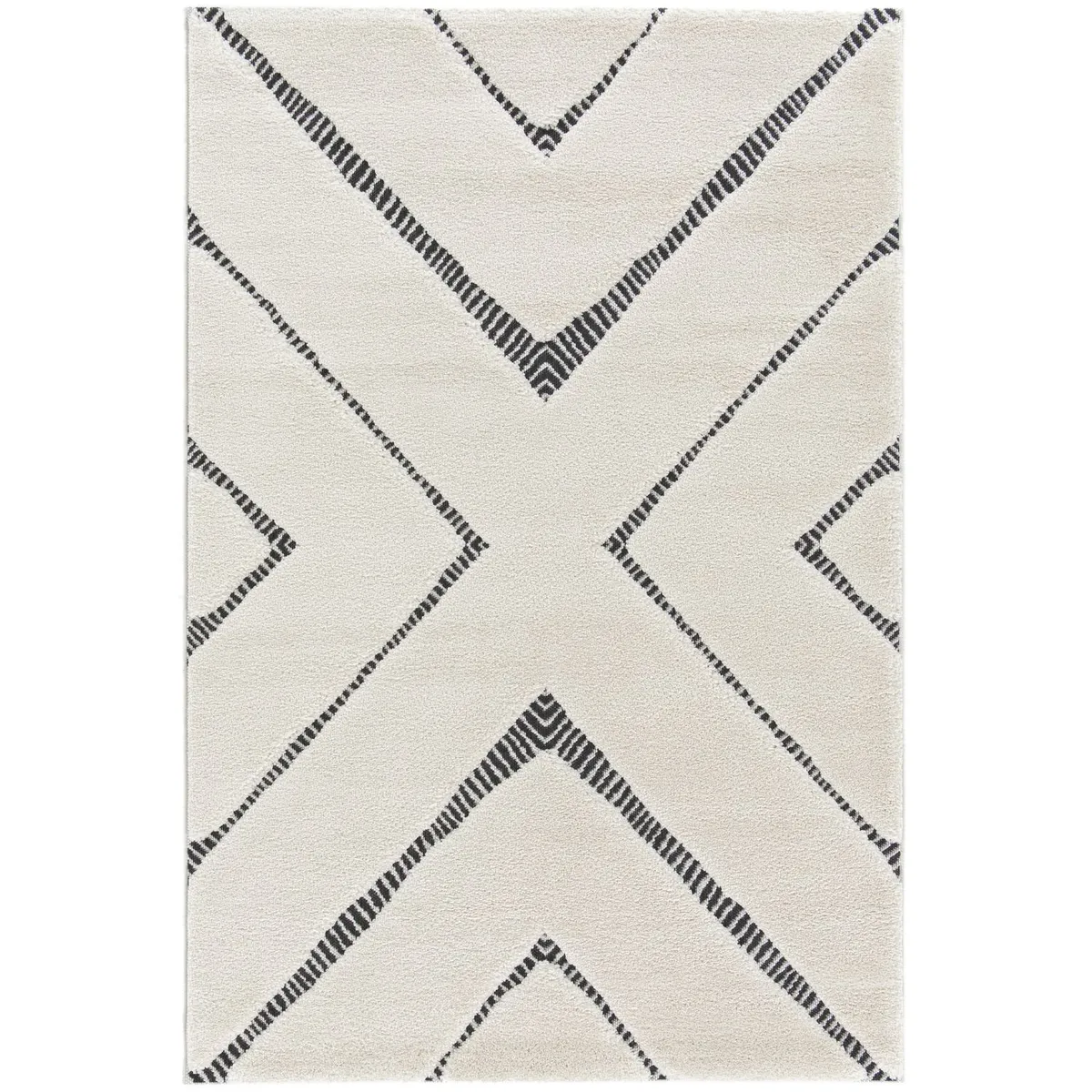 JUST HOME COLLECTION - Alfombra Rectangular Blanco/Gris Fara Tri
