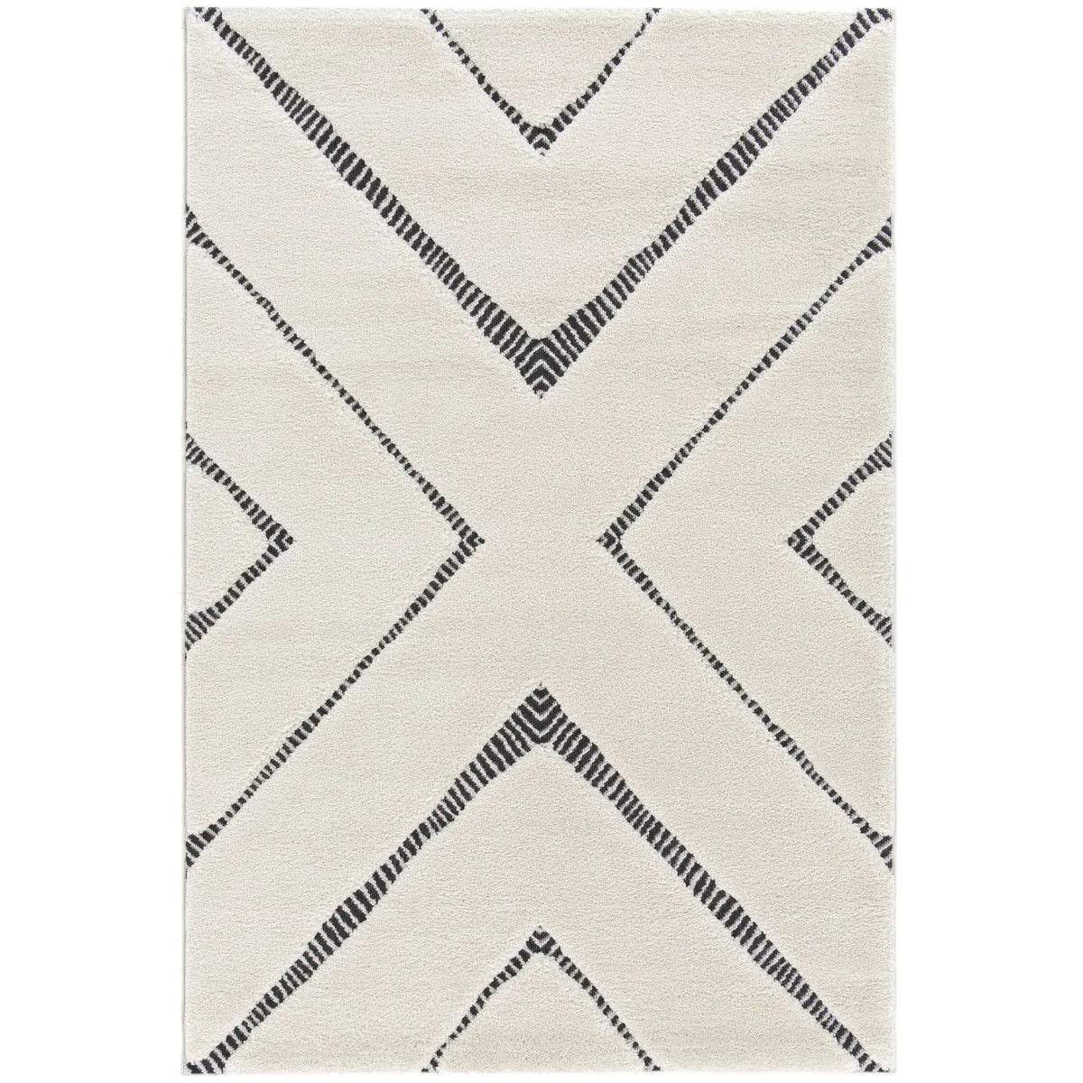 JUST HOME COLLECTION - Alfombra Rectangular Blanco/Gris Fara Tri 200x290cm