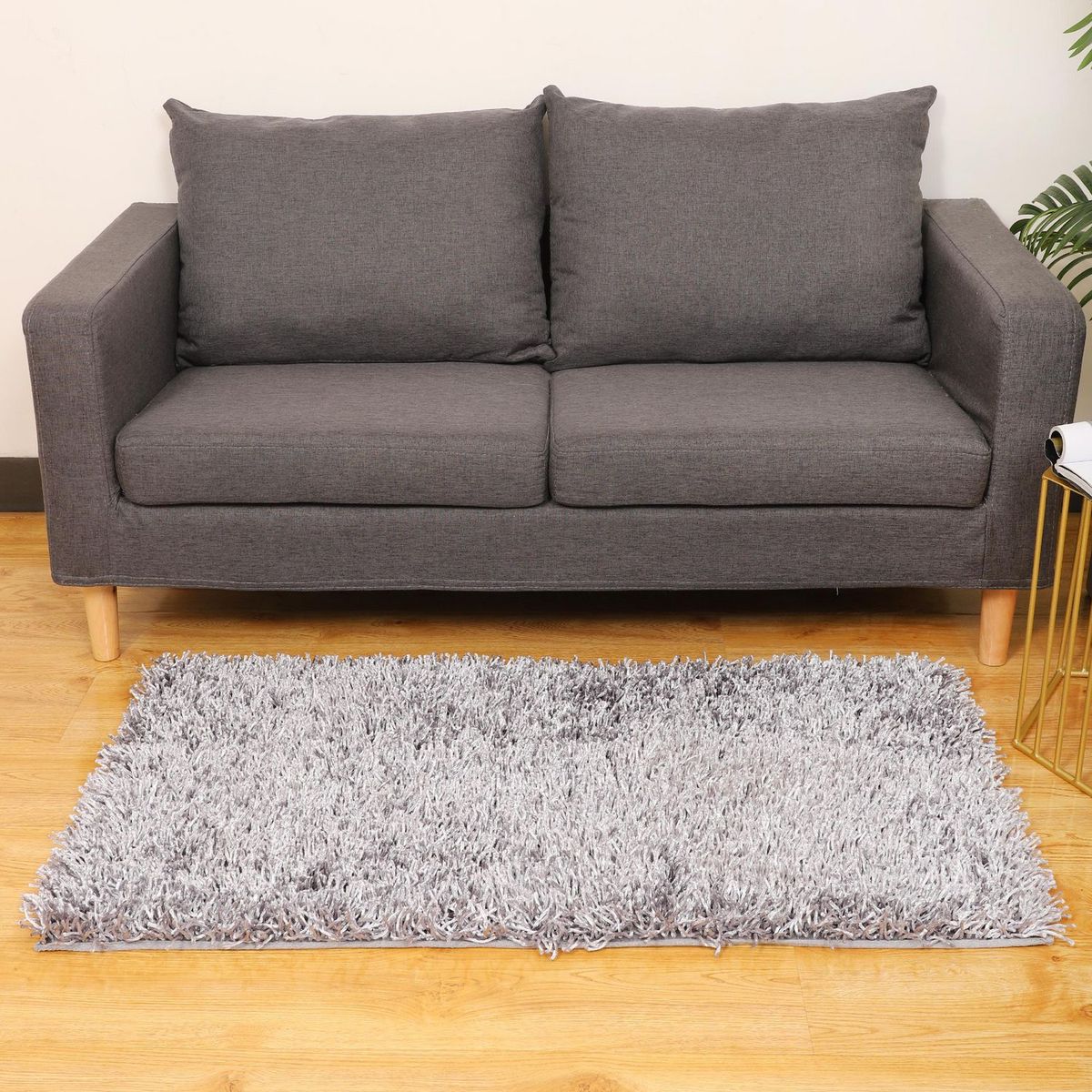 Bajada de Cama Rectangular Visco 60x110cm Gris, marca JUST HOME COLLECTION - Foto 2