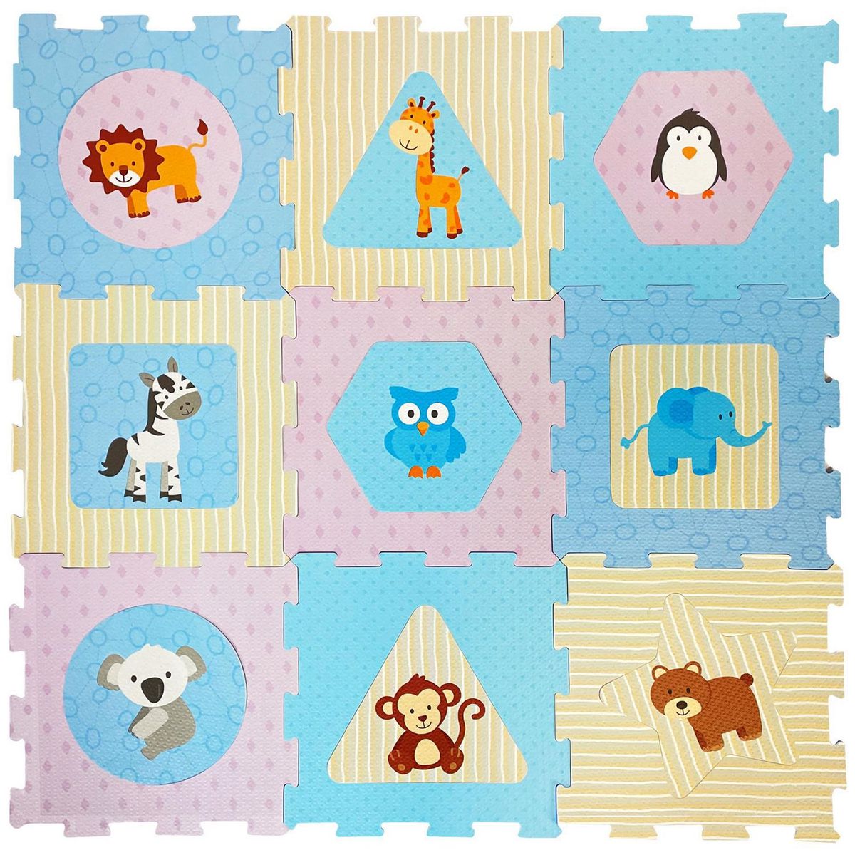 JUST HOME COLLECTION - Piso De Goma Diseño Eva Animales 30x30 cm 9Pzs