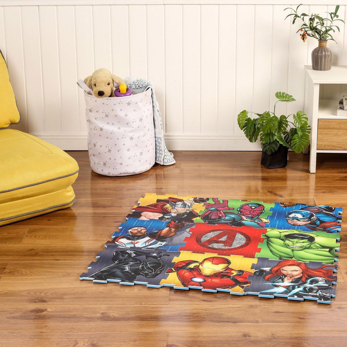 MARVEL - Piso De Goma Diseño Eva Marvel 30x30 cm 9Pzs