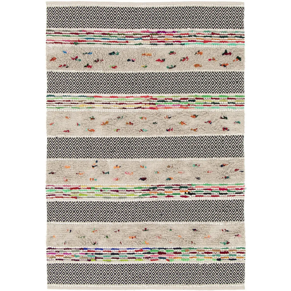 JUST HOME COLLECTION - Alfombra Rectangular Boho Spots Algodón 60x115cm