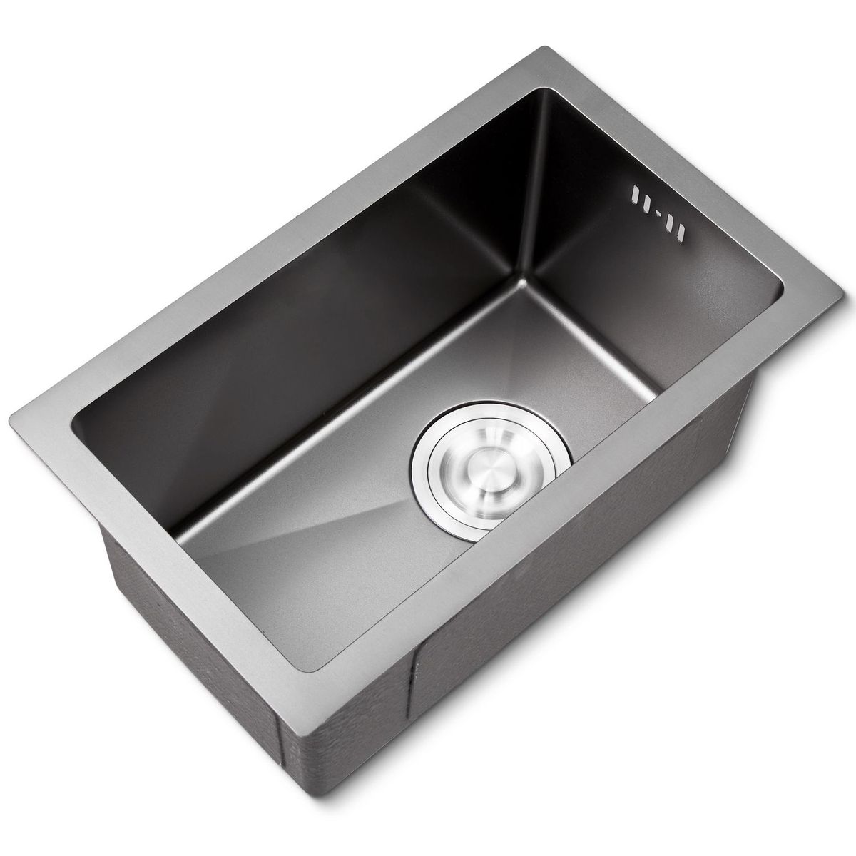 SENSI DACQUA - Lavadero de Cocina Acero Inoxidable 1 Poza Negro 43x26cm