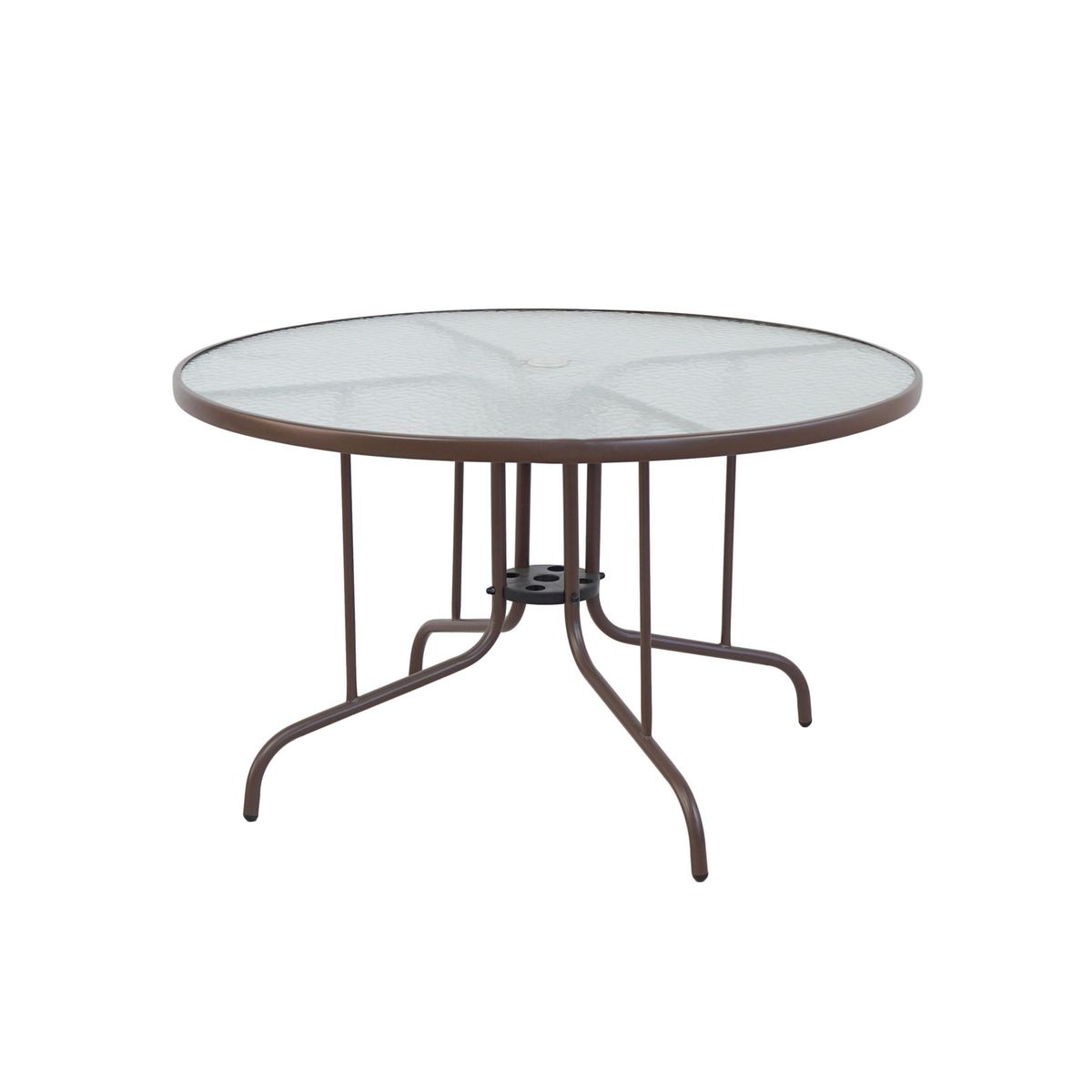 JUST HOME COLLECTION - Mesa de Terraza Redonda con Vidrio Café 120X120 CM