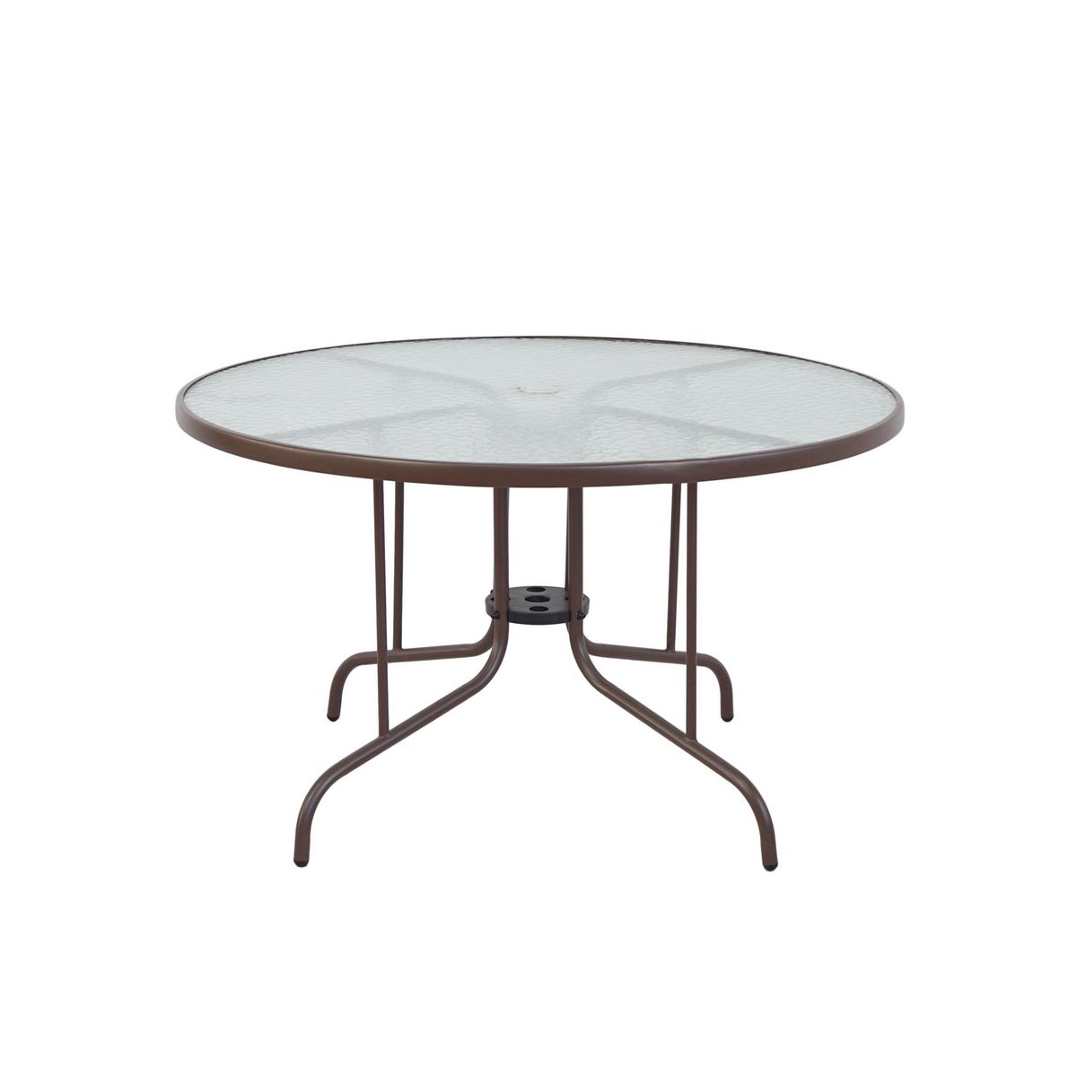 JUST HOME COLLECTION - Mesa de Terraza Redonda con Vidrio Café 120X120 CM