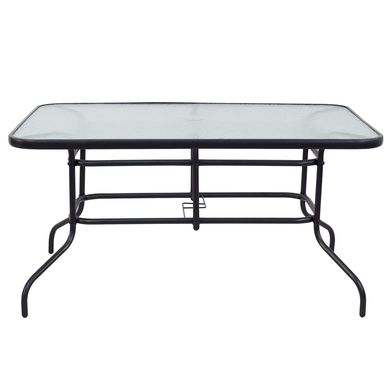 Mesa Rectngular con Vidrio 140x90cm Negro