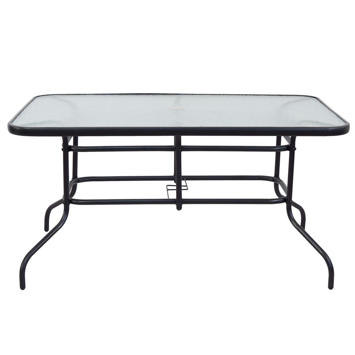 JUST HOME COLLECTION - Mesa de Terraza Rectangular con Vidrio Negra 140x90CM