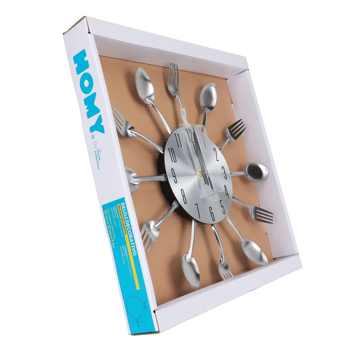 JUST HOME COLLECTION - Reloj de Pared Utensilios 32x32cm