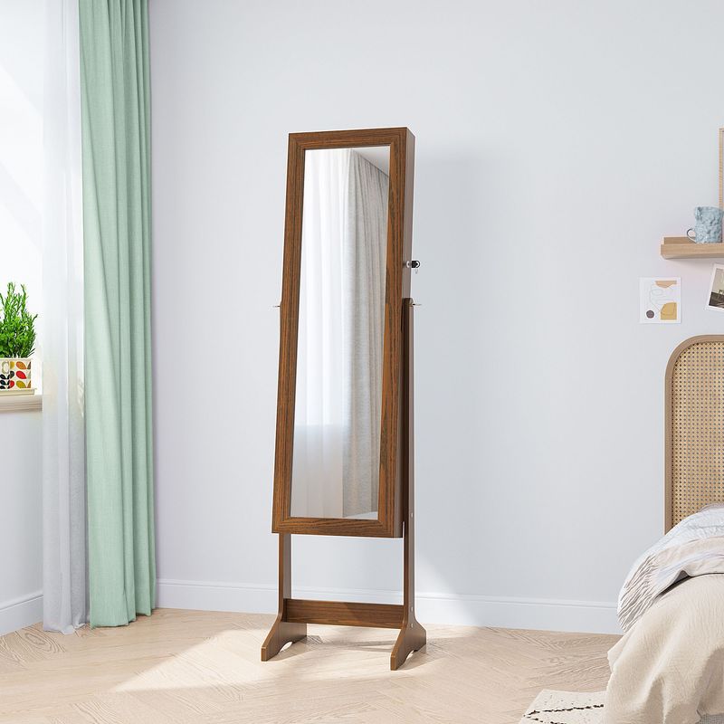 HOMY - Espejo Organizador Rectangular Café 41x150cm