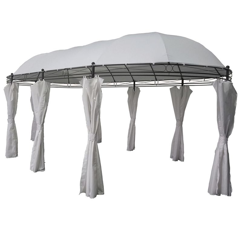 JUST HOME COLLECTION - Pérgola Oval de Metal Blanco 3X6 M